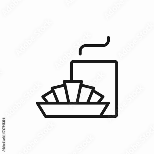 croissant coffee icon sign vector