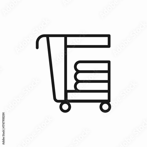 hotel laundry trolley icon sign vector