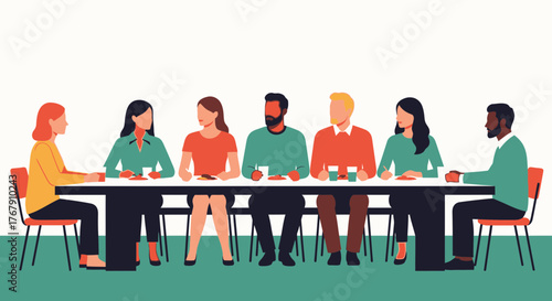 Diversity in unity a gathering of people at a boardroom table