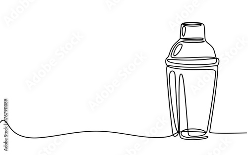 a cocktail shaker on a white background, symbolizing mixology, bartending, and beverage preparation concepts.