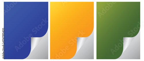 Three colorful pillars blue orange green representing growth stability innovation technology modern vector