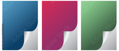 Three colorful ribbon banners with curved edges for design projects vector