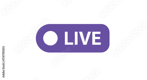 Simple purple live streaming indicator with a white circle on white