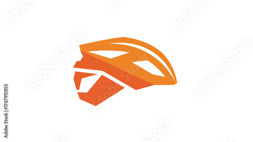 An illustration depicting a stylized orange cycling helmet against a white background, representing protection