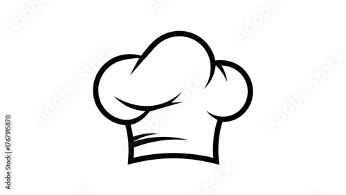 A black and white stylized illustration of a chef's hat, symbolizing cooking and culinary arts