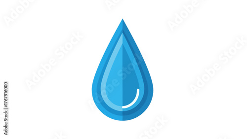 A stylized blue water droplet icon, simple in design with a white curved highlight