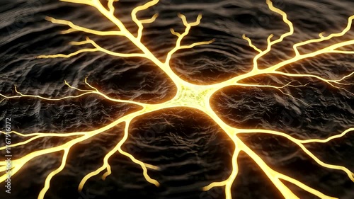 Abstract representation of glowing neural connections on a dark surface