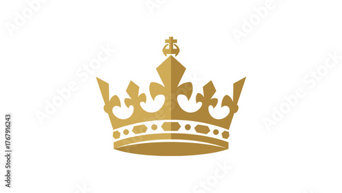 A golden crown illustration on a white background, suggesting royalty, power, and prestige