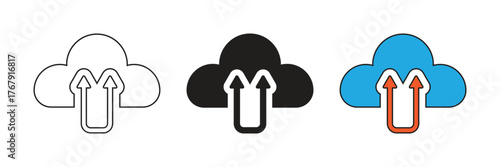 arrow and arrow illustration vector icon. cloud set icon