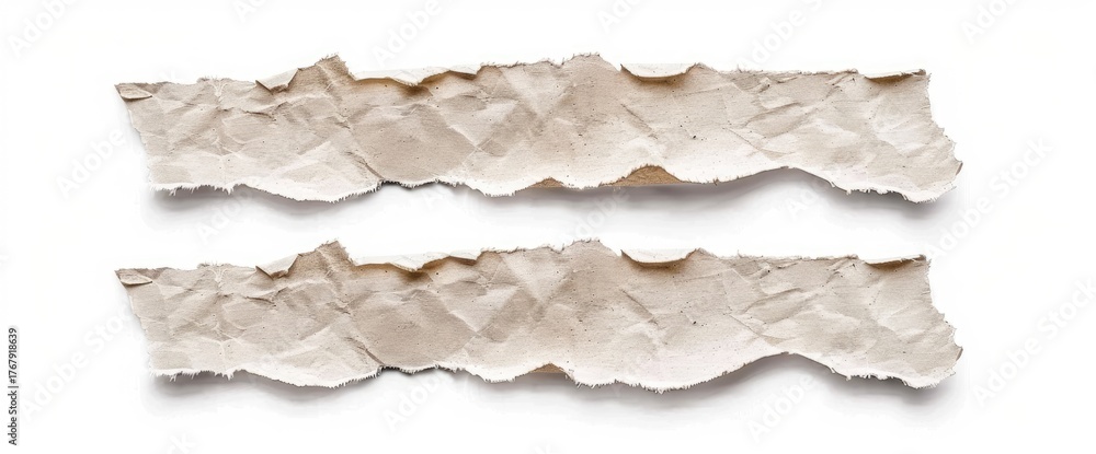 Fototapeta premium Ripped pieces of paper on white background for a memo or collage use