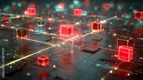 Abstract Futuristic Digital Network