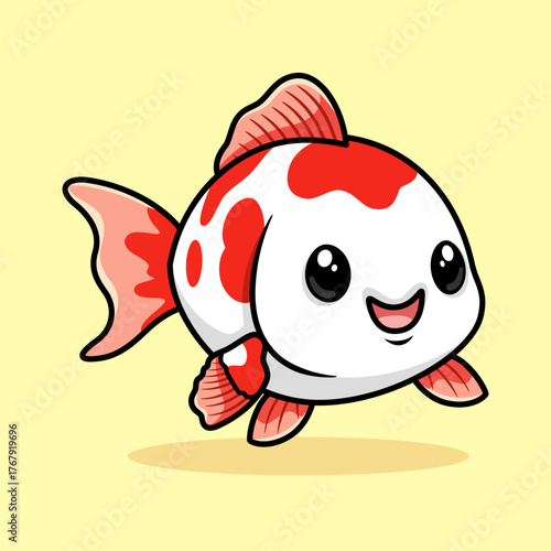 Cute kawaii koi fish character vector design