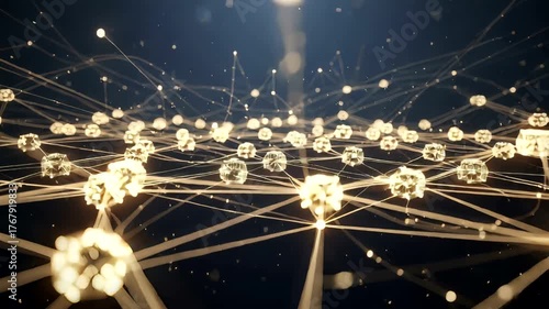 Abstract representation of interconnected glowing nodes in a digital network