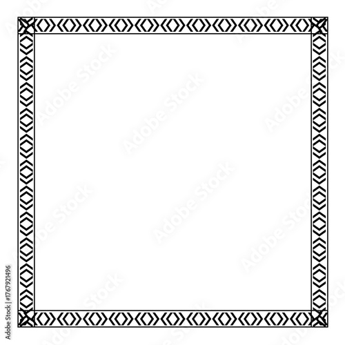 A beautiful vintage black and white vector frame with a clipping path for your antique text design or photo