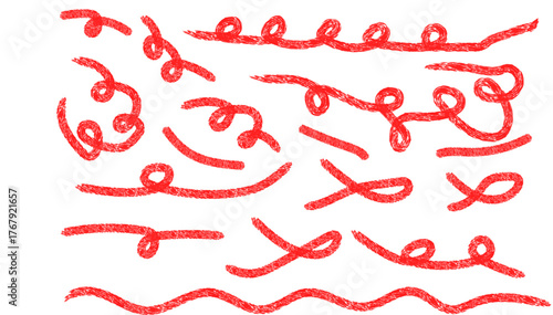 Festive Red Confetti Streamers and Curls Decoration for Party Celebration Event