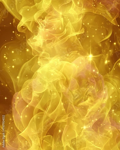 Abstract Golden Smoke Design