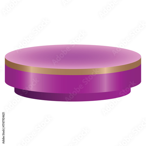 Shiny purple and gold round empty podium vector stage