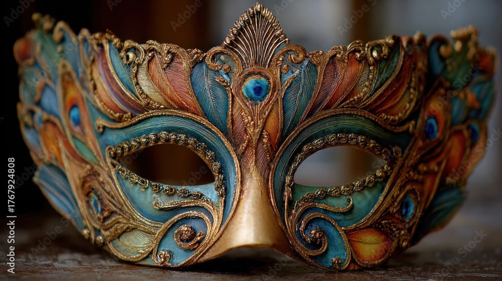 Fototapeta premium Ornate carnival mask close-up