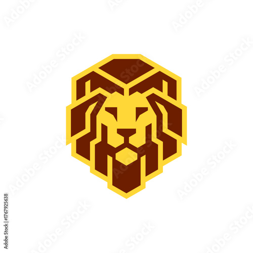simple modern vector logo of lion head