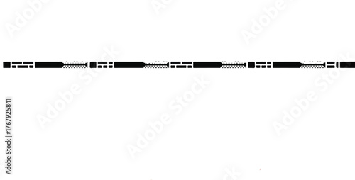 Minimalist vector graphic illustrating a horizontal timeline or data stream concept on a dark background.