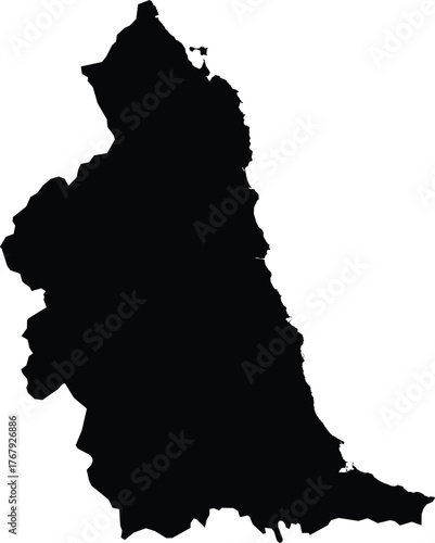 Vector Map of North East England Region