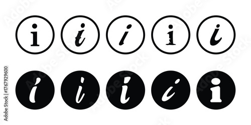 Information Icons Set. Circle Info Symbol Vector