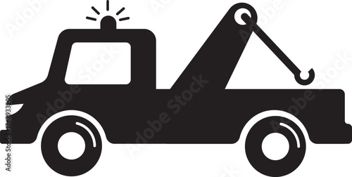 Tow truck silhouette icon for roadside assistance