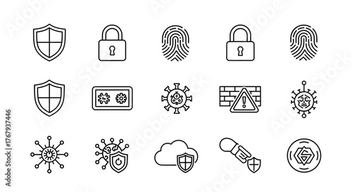 black and white icons set for design