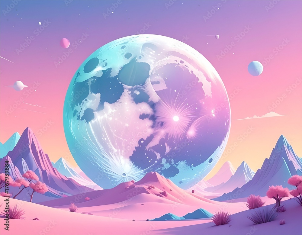 Fototapeta premium 幻想的な３Ｄ風背景画像