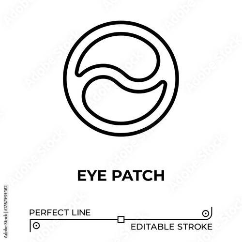 Vector line icon related to eye patch. Perfect Line. Editable Stroke.