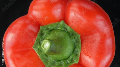 sweet bell pepper on a rotating background