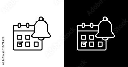 Calendar Reminder White Icon Set Design