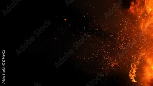 Dynamic Fireball Explosion on Green Screen and Black Background for Visual Effects.