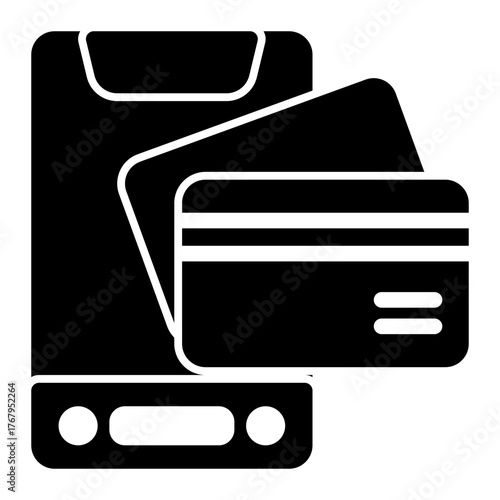 Mobile Transaction Card icon from the Personal Growth icon collection (Glyph Style)