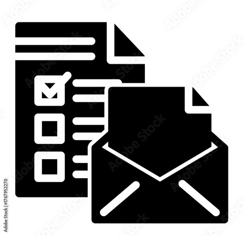 Email Communication Document icon from the Personal Growth icon collection (Glyph Style)