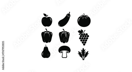 Collection of black and white ice cream illustrations