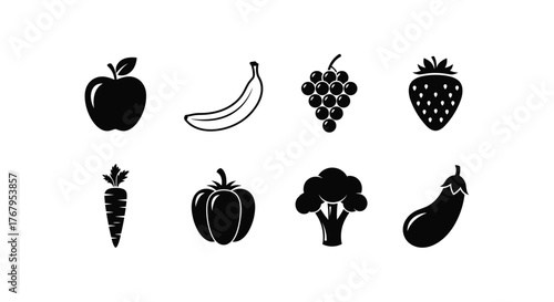 Collection of hand drawn fast food icons and illustrations