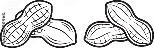 Two pairs of peanut shells silhouette