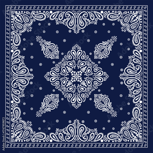 Paisley Blue Bandana