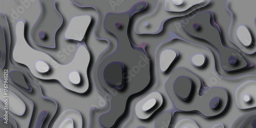 Abstract topographic map inspired layered background with soft shadows and subtle purple accents creating a sense of depth and organic form