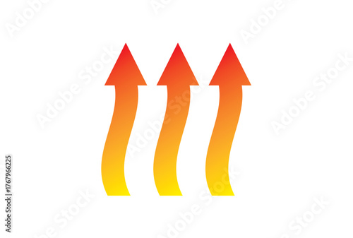 暖色のグラデーションの波形矢印