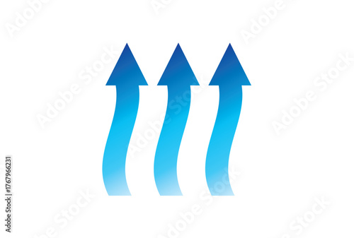 寒色グラデーションの波形矢印