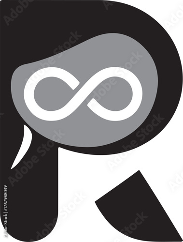 Abstract infinity symbol inside geometric shape represents endless possibilities and eternal concepts isolated on transparent background
