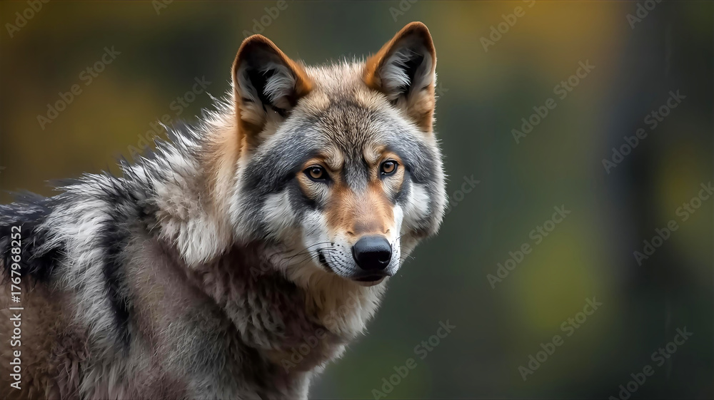 Fototapeta premium 振り向くハイイロオオカミ