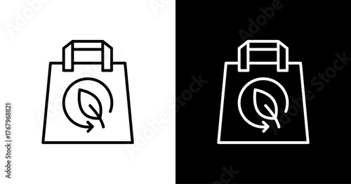 Reusable Bag White Icon Set Design