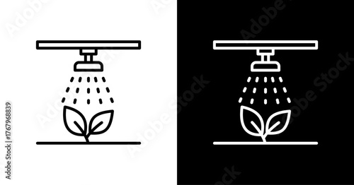 Drip Irrigation White Icon Set Design