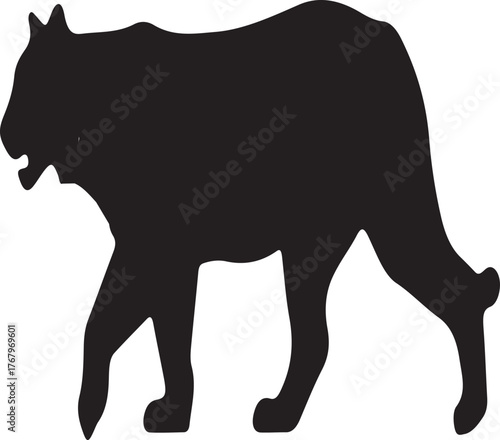 black silhouette of cow and bull vector