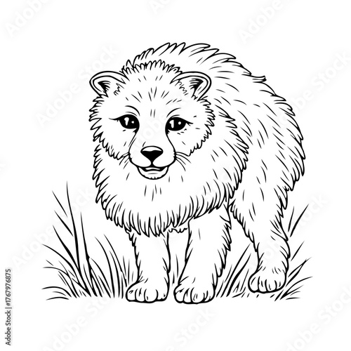 Stylized bear cub illustration for coloring books highlighting nature's beauty in line art a