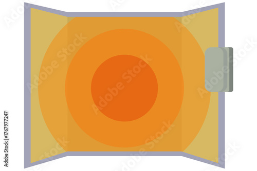 遠赤外線パネルヒーター 省エネ・静音タイプのシンプルデザイン家電イラスト