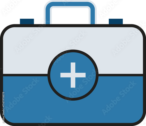 Medical first aid kit symbol with red cross